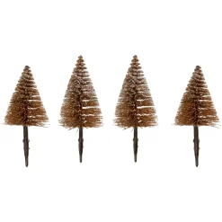 FEERIC LIGHTS Addobbi Natalizi-Set di 4 alberi di Natale con pinza (H15 cm) Foresta incantata