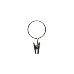 Set di 8 anelli con clip per bastone per tende (D25 mm) Jili Argento