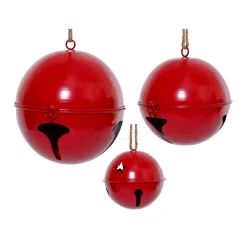 EMINZA Addobbi Natalizi|Decorazioni E Oggetti Natalizi-Set di 3 Campane di metallo da appendere (D24-20-14 cm) Grigio