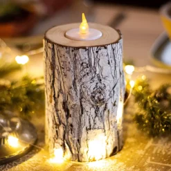 BLACHERE Candele Natalizie-Set di 3 candele LED Foresta