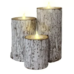 BLACHERE Candele Natalizie-Set di 3 candele LED Foresta