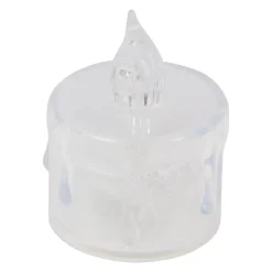 JJA Candele Natalizie-Set di 4 candele LED Tealight Trasparenti e glitterate