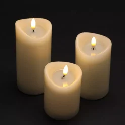 KOOPMAN Candele Natalizie-Set di 3 candele LED Vouy