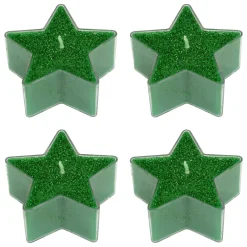 JJA Candele Natalizie-Set di 4 Candele per scaldavivande Stelle glitterato