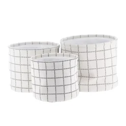 TENDANCE Accessori Bagno|Cesti E Scatole-Set di 3 cestini portaoggetti (17 cm) Quadretti
