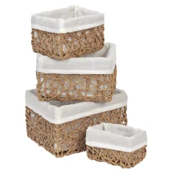 TENDANCE Accessori Bagno-Set di 4 cestini portaoggetti (14 cm) Coly