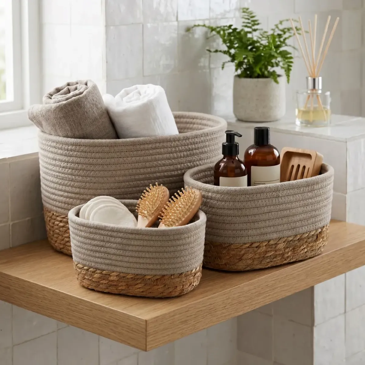 TENDANCE Accessori Bagno|Cesti E Scatole-Set di 3 cesti portoggetti (13 cm) Timeless