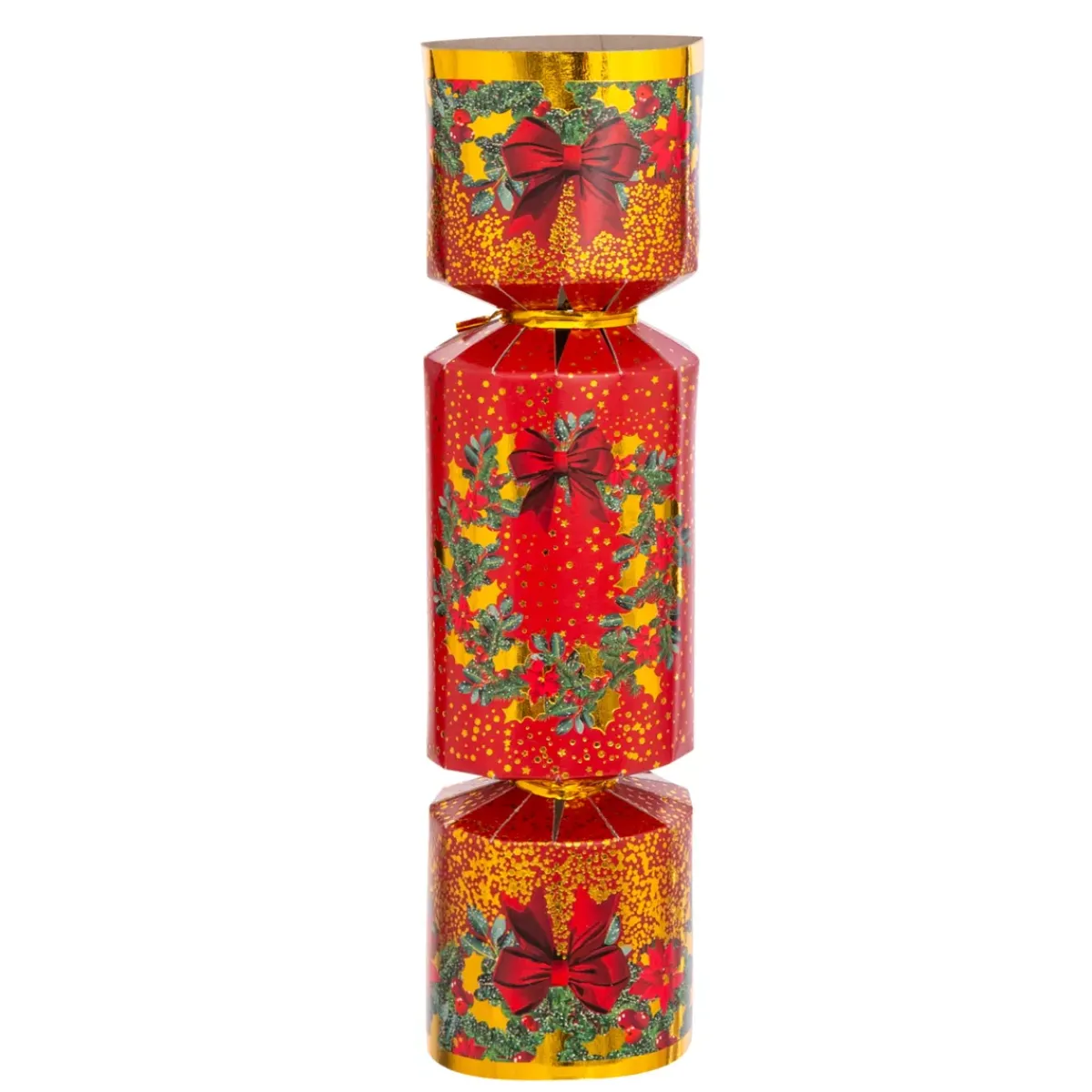 JJA Decorazione Da Tavola-Set di 6 crackers natalizi Festività Rosso e Bianco