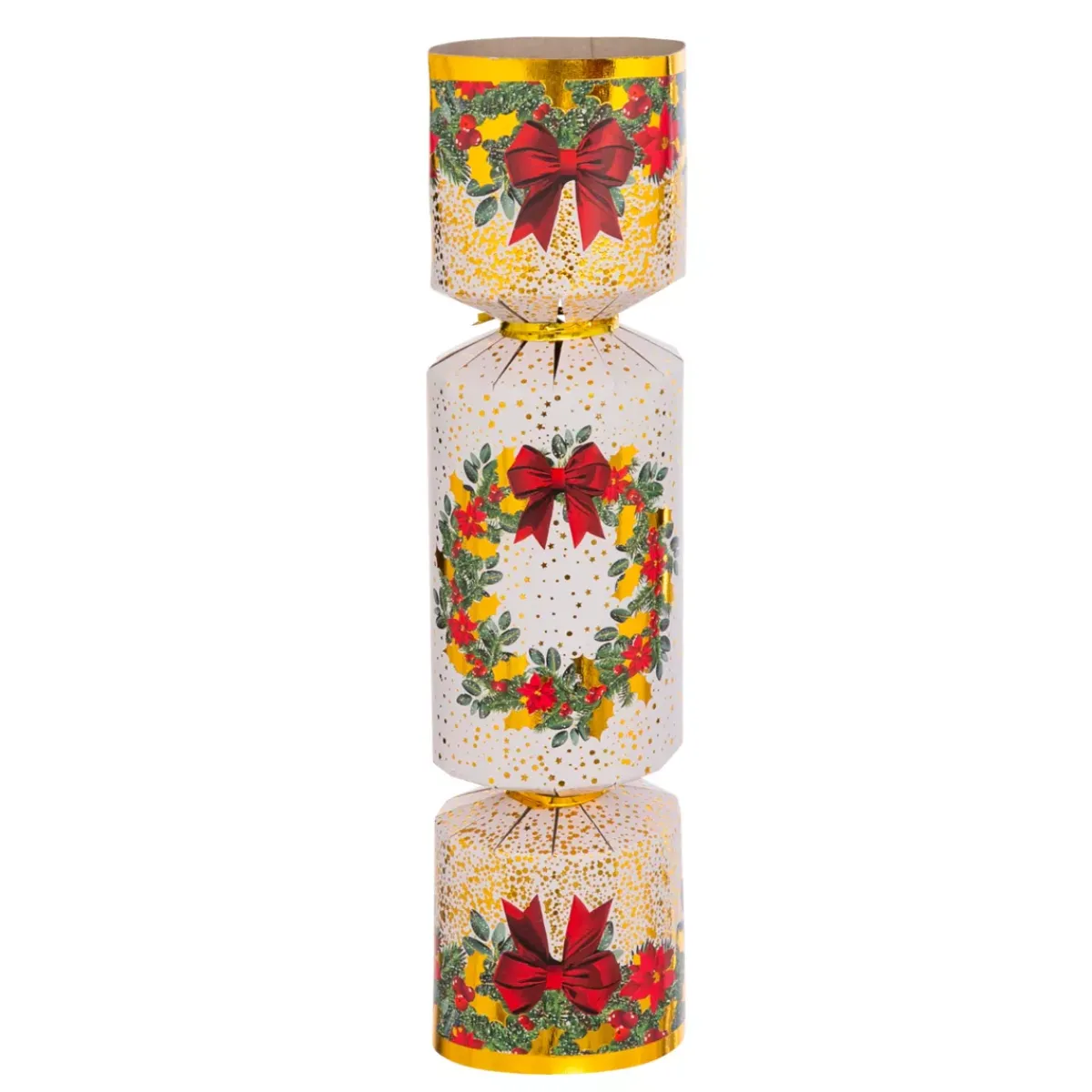 JJA Decorazione Da Tavola-Set di 6 crackers natalizi Festività Rosso e Bianco