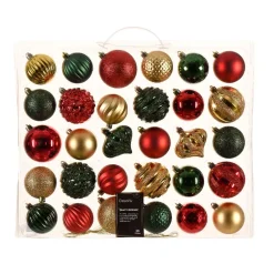 KAEMINGK Palline Di Natale-Set di decorazioni di Natale Verde, rosso e oro