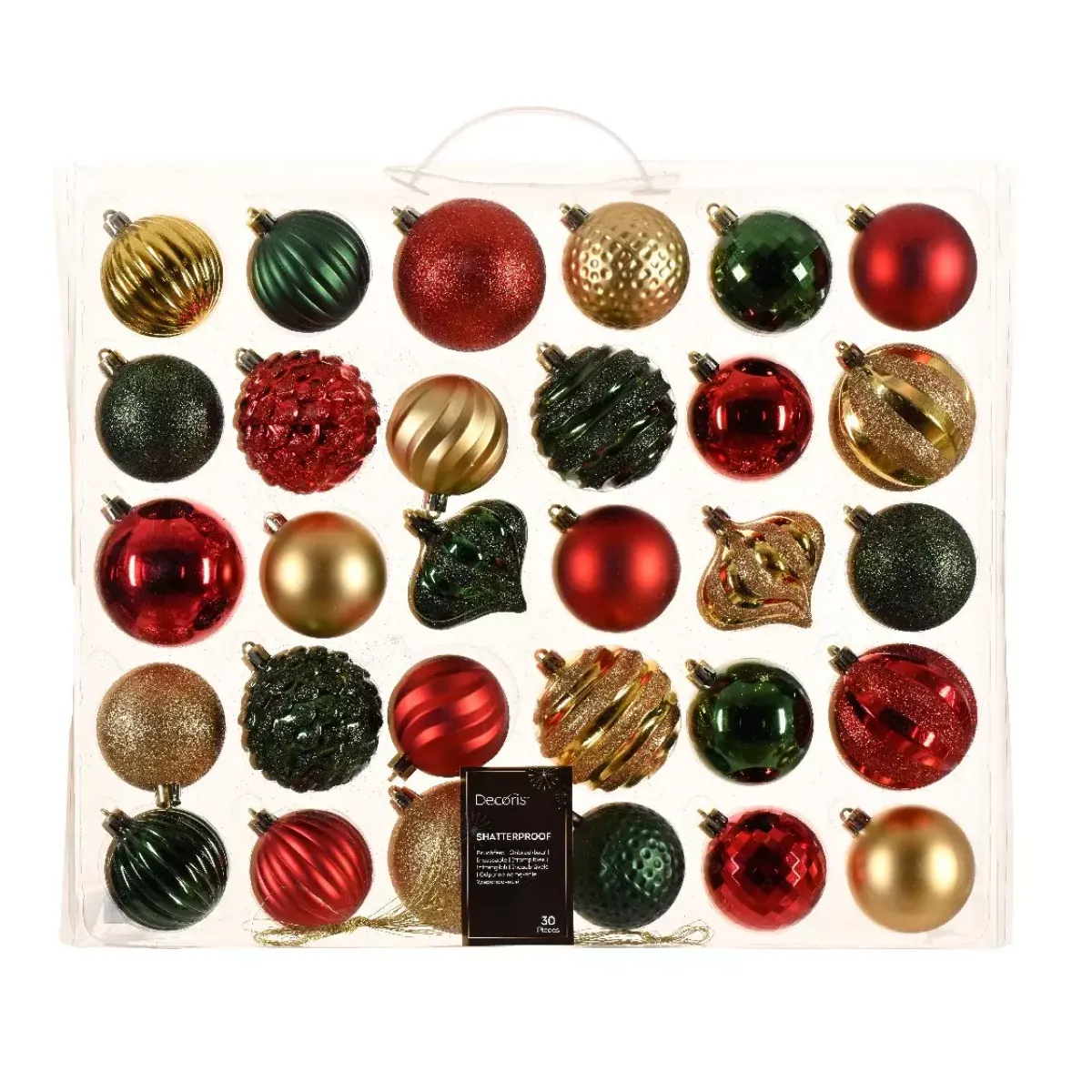 KAEMINGK Palline Di Natale-Set di decorazioni di Natale Verde, rosso e oro