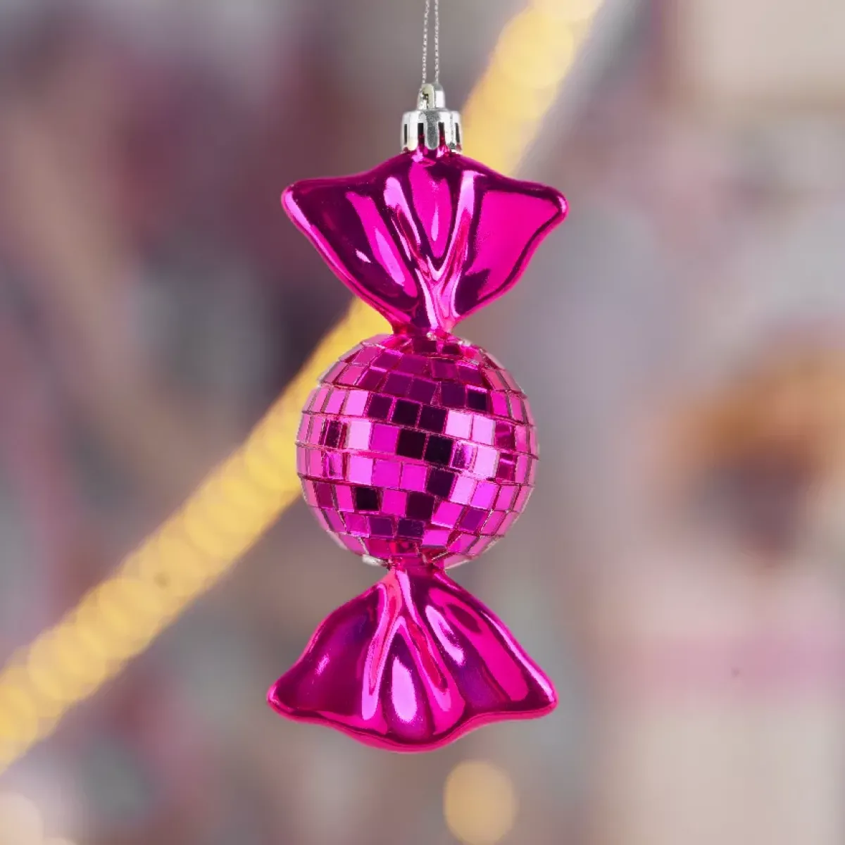 KAEMINGK Addobbi Natalizi-Set di 3 Decorazioni Natalizie da appendere in Schiuma (H12 cm) Caramelle Disco Rosa
