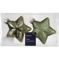 KAEMINGK Addobbi Natalizi-Set di 2 decorazioni natalizie in vetro (H10 cm) Stelle Celesti