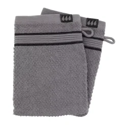 Set di due guanti in spugna di cotone Black Line Grigio / nero