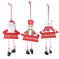 Feeric Lights & Christmas Addobbi Natalizi-Set di 3 figurine di Natale da appendere (H14) Pantins