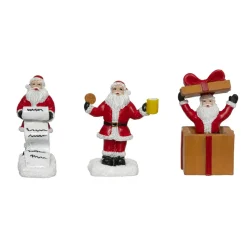 FEERIC LIGHTS Personaggi E Accessori Per Villaggio-Set di 3 figurine per villaggio (H7 cm) Babbo Natale Pazzo