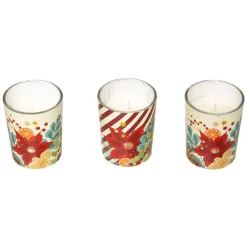 Feeric Lights & Christmas Candele Natalizie-Set di 3 Fotofore Flora