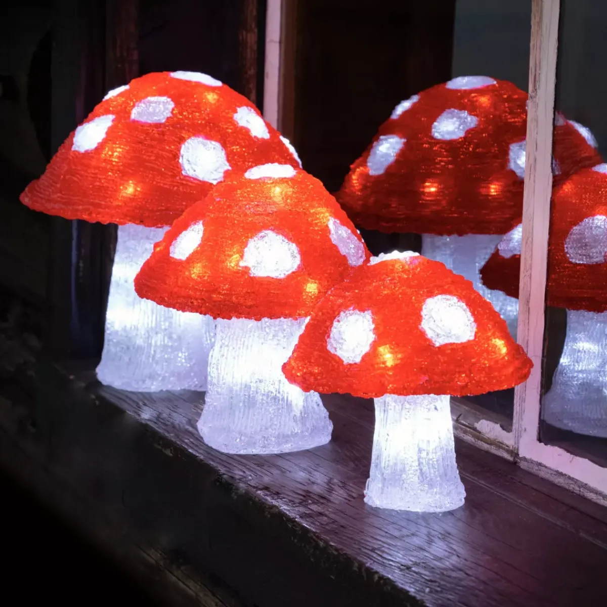 EMINZA Oggetti Decorativi E Illuminati-Set di 3 funghi luminosi 72 LED (23 cm)