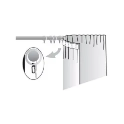 Set di 10 ganci per tenda (D20) Trasparente