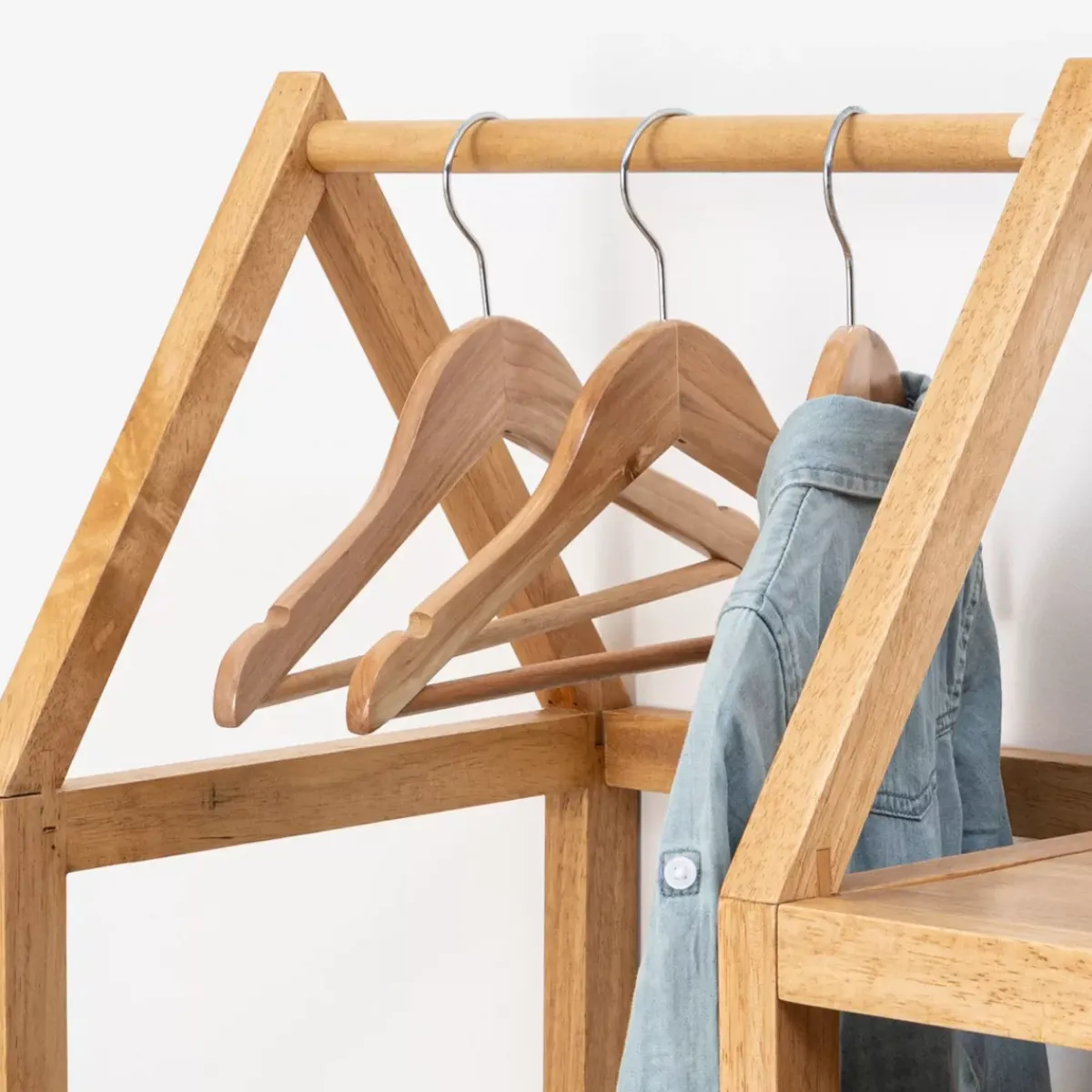 Atmosphera cru017dateur d'intu017drieur for kids Oggetti Decorativi Bambini-Set di 4 grucce per bambini in legno (H19 cm) Naturale