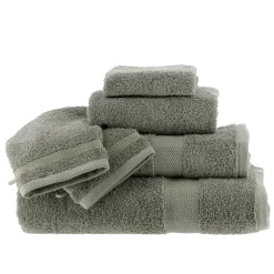 Set di 2 guanti da bagno in cotone (15 x 21 cm) Timeless Verde cachi