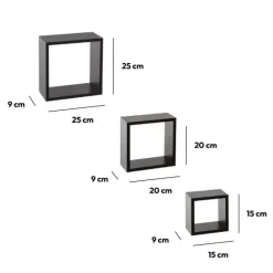 ATMOSPHERA Mensole-Set di 3 mensole Cube Modello piccolo