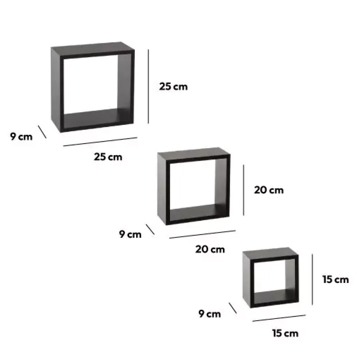 ATMOSPHERA Mensole-Set di 3 mensole Cube Modello piccolo