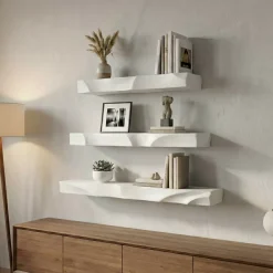 EMINZA Mensole-Set di 3 mensole da parete in legno (L60 cm) Lyford