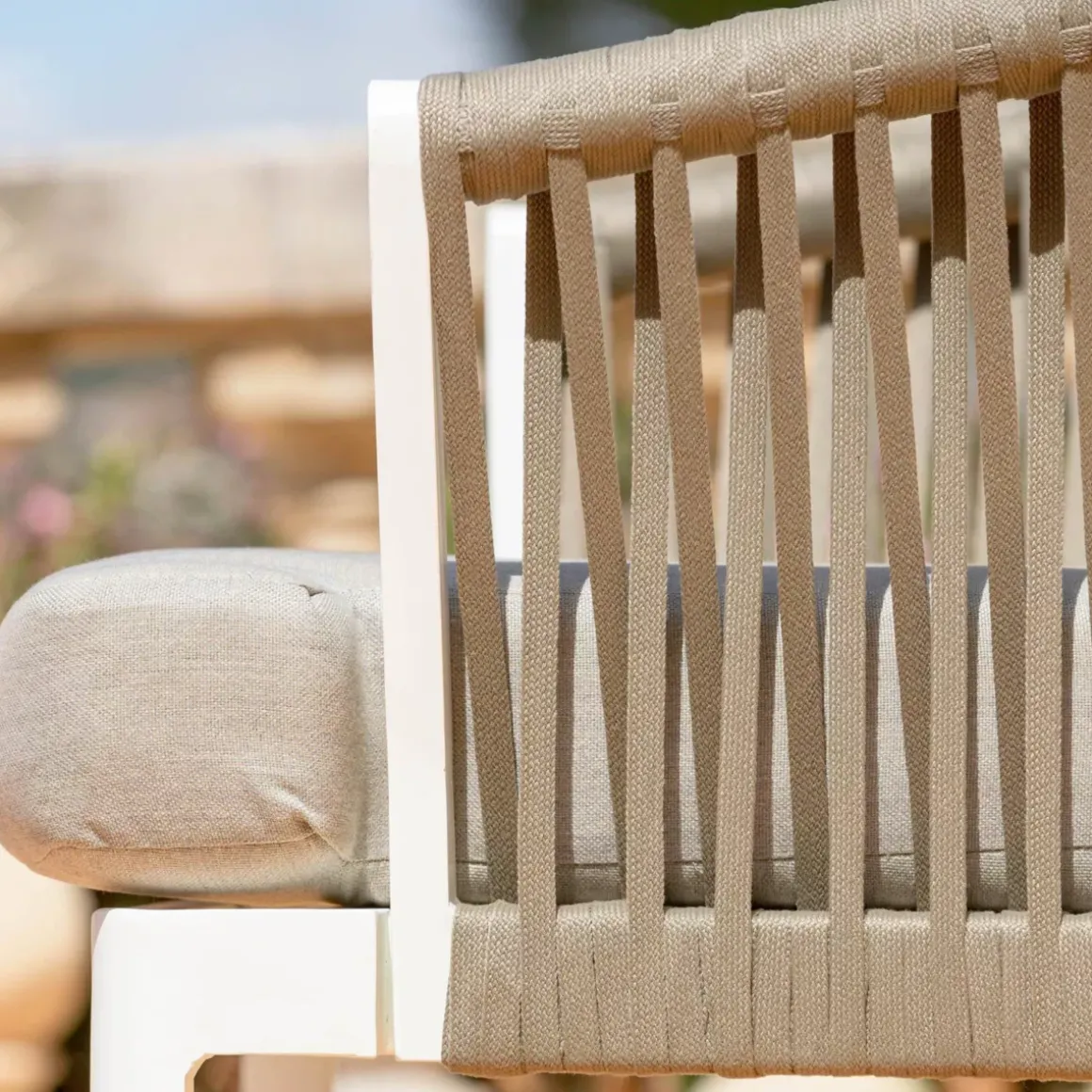 Set di mobili da giardino Amalfi Bianco 5 posti