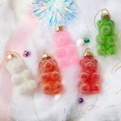 KAEMINGK Addobbi Natalizi-Set di 5 Orsacchiotti in vetro (H8 cm) Caramelle Golosità