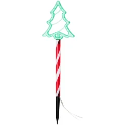 KOOPMAN Oggetti Decorativi E Illuminati-Set di 5 paletti luminosi con pile 45 LED (H44 cm) Abeti Candy