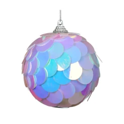 KAEMINGK Palline Di Natale-Set di 4 palline di Natale con glitter (D80 mm) Ice iridescente