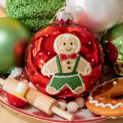 KAEMINGK Palline Di Natale-Set di 6 palline di Natale di vetro (D80 mm) Biscottino
