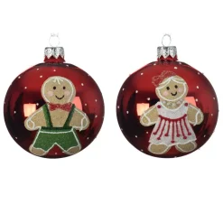 KAEMINGK Palline Di Natale-Set di 6 palline di Natale di vetro (D80 mm) Biscottino