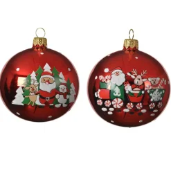 KAEMINGK Palline Di Natale-Set di 6 palline di Natale di vetro (D80 mm) Santa