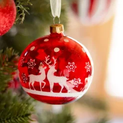 KAEMINGK Palline Di Natale-Set di 6 palline di Natale di vetro (D80 mm) Foresta