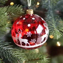 KAEMINGK Palline Di Natale-Set di 6 palline di Natale di vetro (D80 mm) Foresta