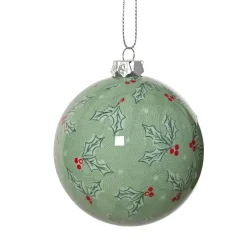 KAEMINGK Palline Di Natale-Set di 7 palline di Natale (D80 mm) Agrifoglio e rosso