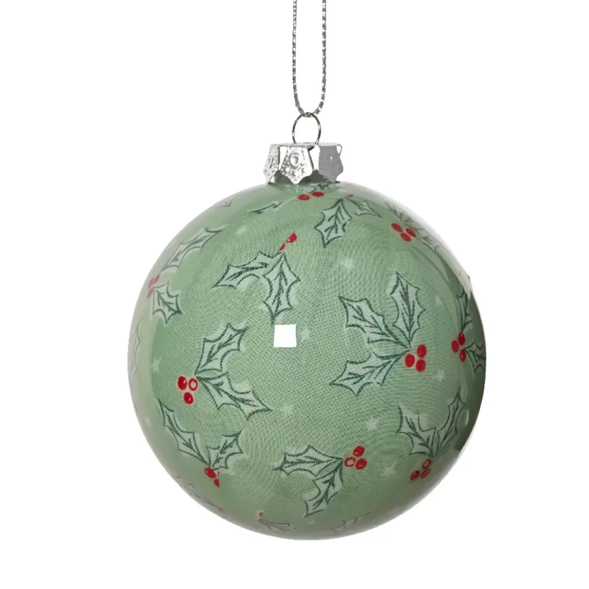 KAEMINGK Palline Di Natale-Set di 7 palline di Natale (D80 mm) Agrifoglio e rosso