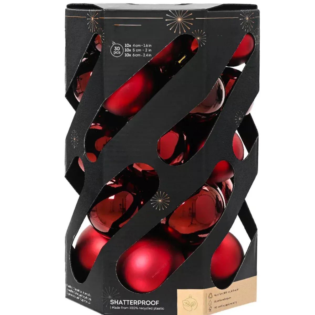 EMINZA Palline Di Natale-Set di 30 palline di Natale (D60 mm) Aravis