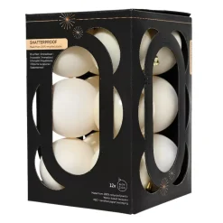 KAEMINGK Palline Di Natale-Set di 12 palline di Natale (D60 mm) Aravis Bianco lana