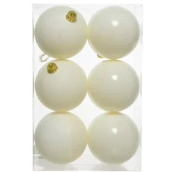 KAEMINGK Palline Di Natale-Set di 12 palline di Natale (D60 mm) Aravis Bianco lana