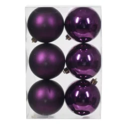KAEMINGK Palline Di Natale-Set di 6 palline di Natale (D80 mm) Aravis Fico