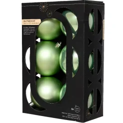 KAEMINGK Palline Di Natale-Set di 6 palline di Natale (D80 mm) Aravis Verde tè matcha