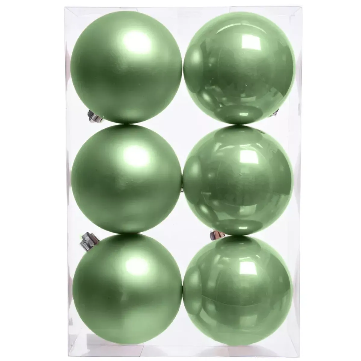 KAEMINGK Palline Di Natale-Set di 6 palline di Natale (D80 mm) Aravis Verde tè matcha