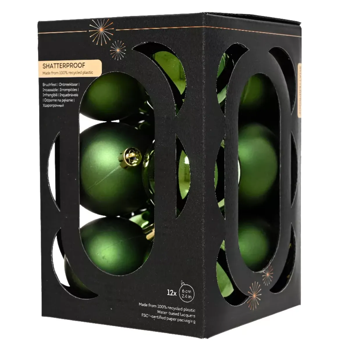 KAEMINGK Palline Di Natale-Set di 12 palline di Natale (D60 mm) Aravis