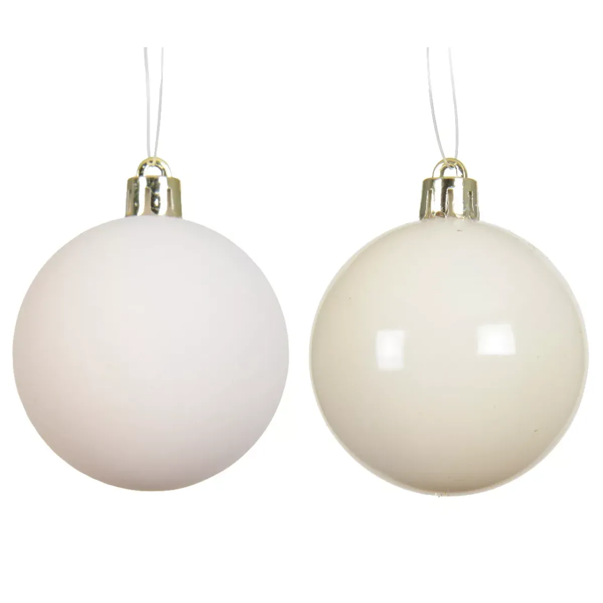 KAEMINGK Palline Di Natale-Set di 4 palline di Natale (D100 mm) Aravis Bianco lana