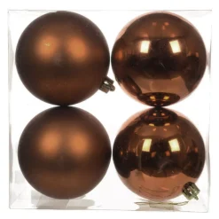 KAEMINGK Palline Di Natale-Set di 4 palline di Natale (D100 mm) Aravis Marrone