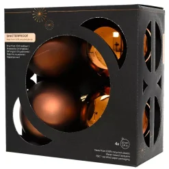 KAEMINGK Palline Di Natale-Set di 4 palline di Natale (D100 mm) Aravis Marrone