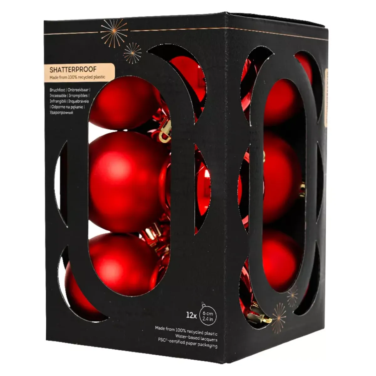KAEMINGK Palline Di Natale-Set di 12 palline di Natale (D60 mm) Aravis